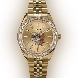 Timex Legacy x Jacquie Aiche Gold Sunray Dial with Tribe Eye 36mm Watch
